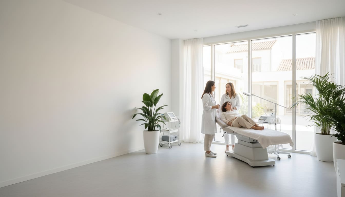 Treatment room in an aesthetic clinic