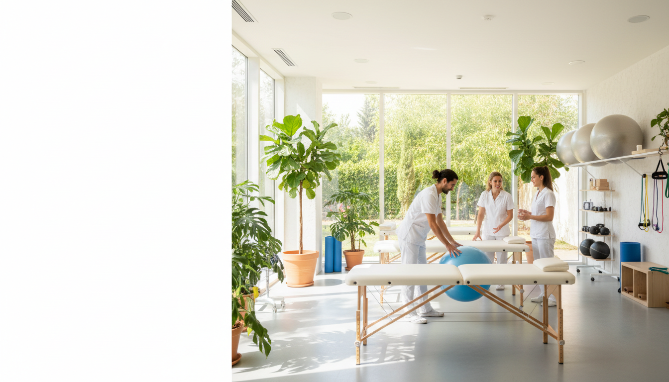 Sala de rehabilitación de una clínica de fisioterapia